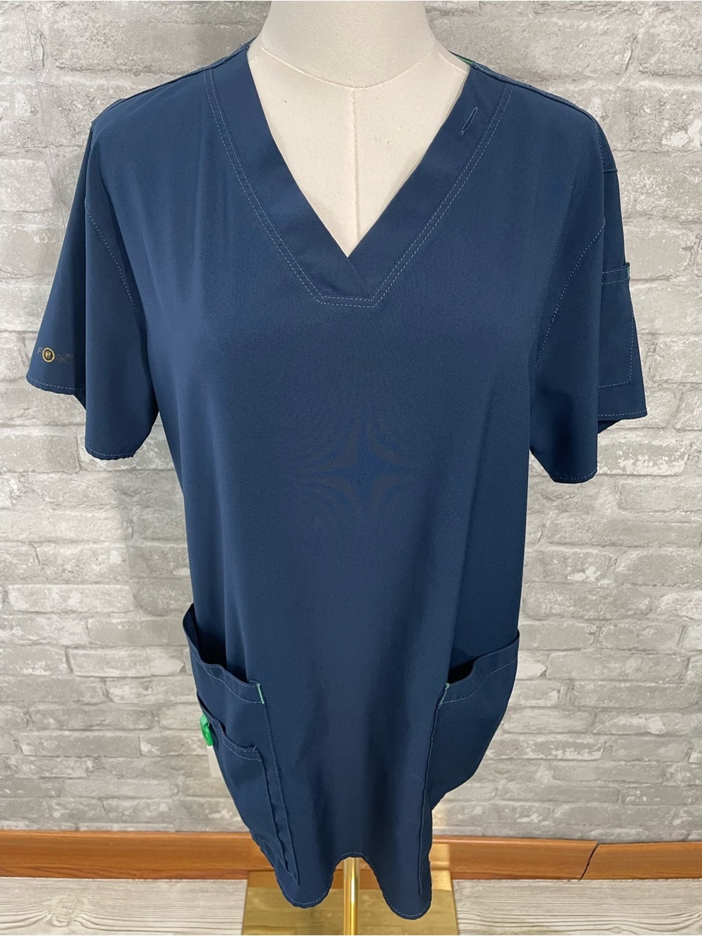 Carhartt Navy V-Neck Scrubs Tunic Top